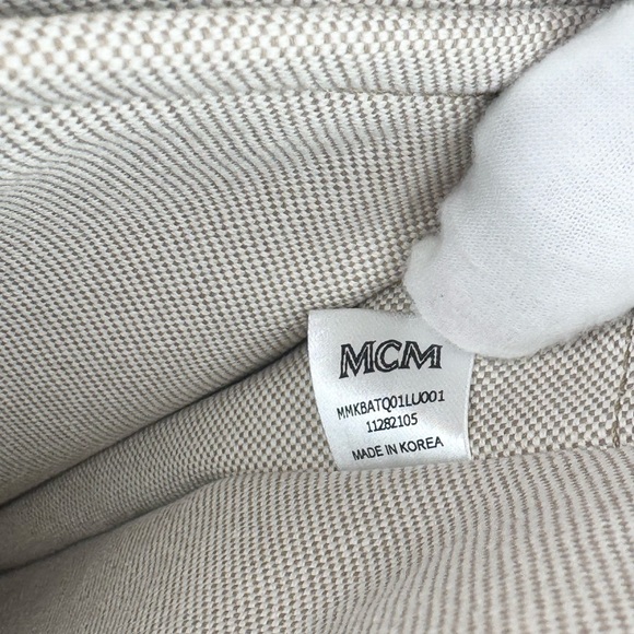 MCM New With Tags Logo Monogrammed Jacquard & Leather Blue Backpack - Picture 11 of 14